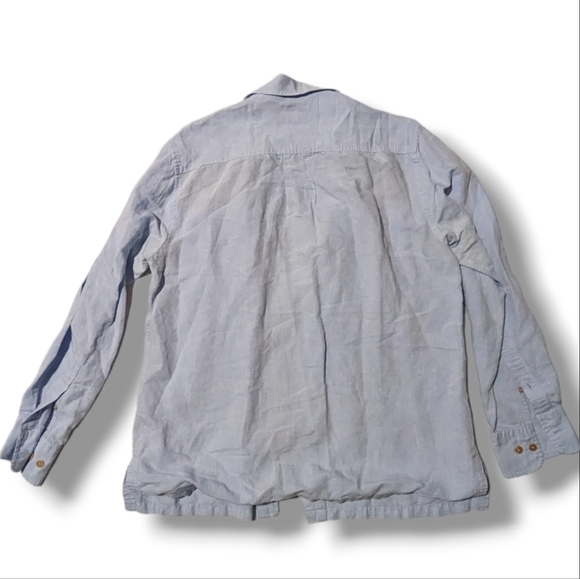 J.l. Powell Men's Cotton Linen‎ Blend Button Down Size Medium - Picture 2 of 5